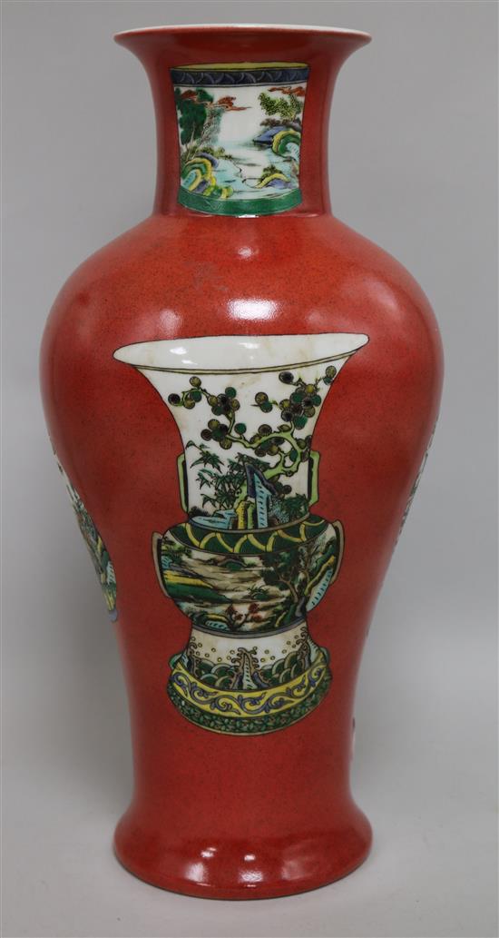 A Chinese red vase
